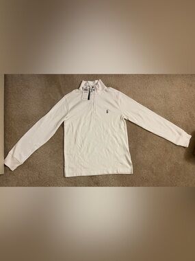 Polo Ralph Lauren 1/4 zip up sweater beige size youth medium